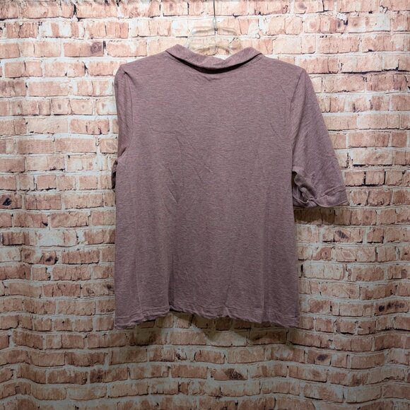 Pure Jill / J. Jill Blouse Mock Neck Mauve Size Medium - Picture 7 of 12